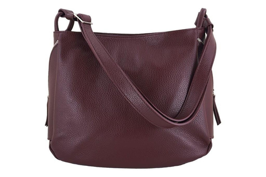 Torebka skórzana worek damska - Granatowa 