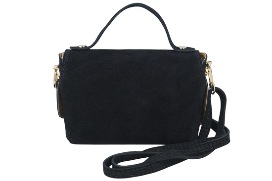 Mała torebka zamszowa wizytowa - Czarna 