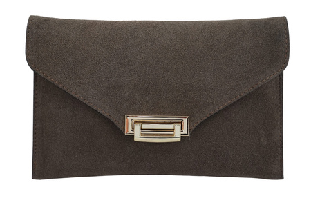 Stylowa kopertówka zamszowa Barberinis - Beżowa ciemna