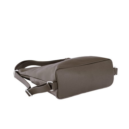 Torebka plecak z zamszem - Beżowa ciemna