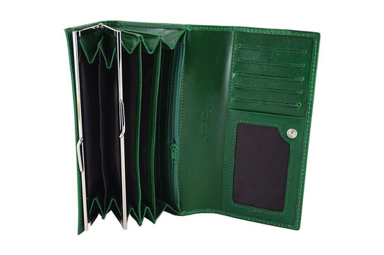 Skórzany portfel damski - Granatowy