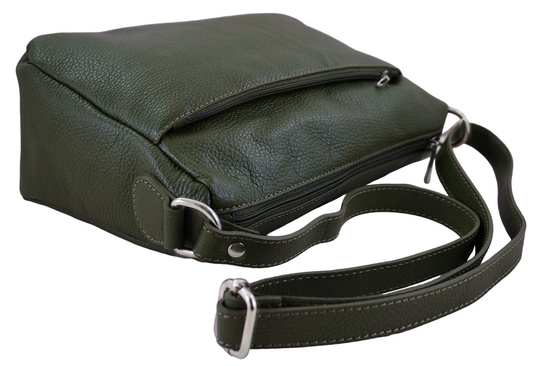 Listonoszka ze skóry naturalnej -  Zielona