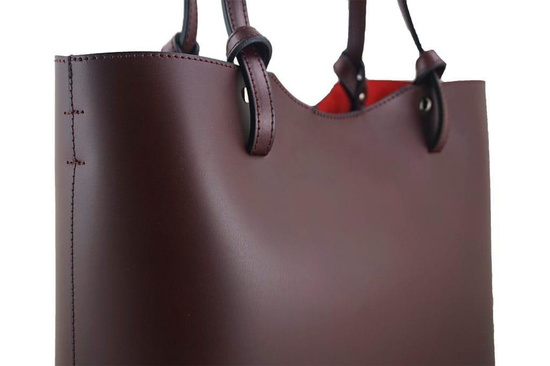 Torebka skórzana damska - Barberini's - Granatowa 