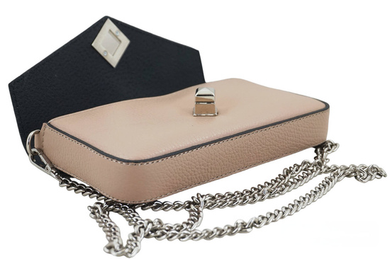 Modna torebka skórzana włoska - Różowe pudrowe 