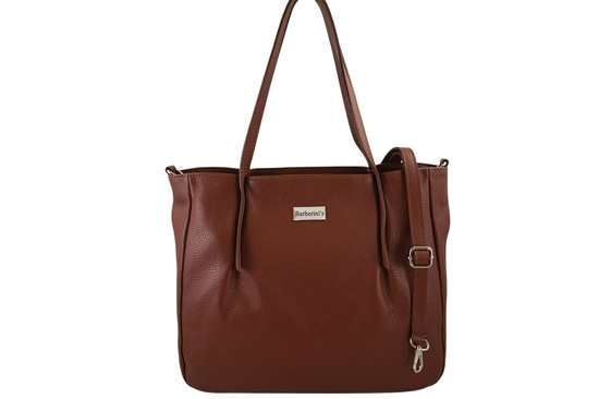 Shopperka damska skórzana Barberinis - Brązowa 