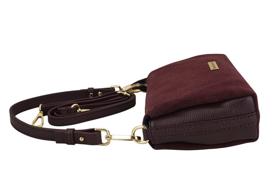 Zamszowa listonoszka damska Barberinis - Bordowa 