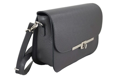 Wizytowa torebka listonoszka skórzana - Barberini's - Granatowa