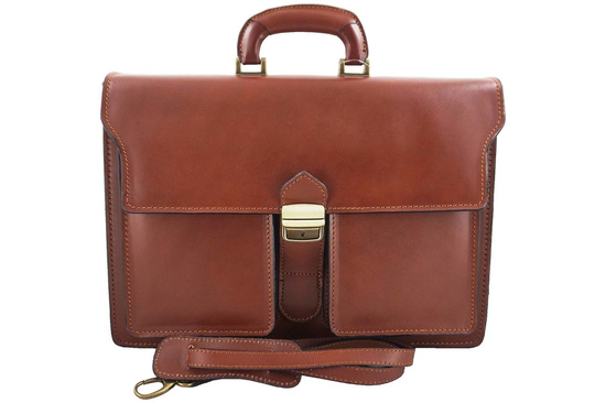 Aktówka męska - skóra naturalna - Czarna