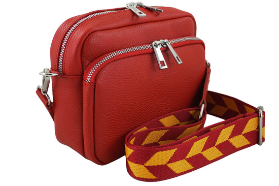 Torebka damska z ozdobnym paskiem - Czerwona 