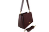 Torebka miejska z naturalnego zamszu i skóry - Bordowa 