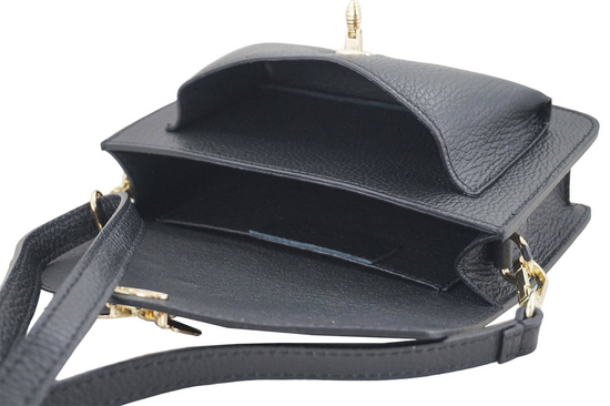 Torebka damska wizytowa skórzana - Czarna