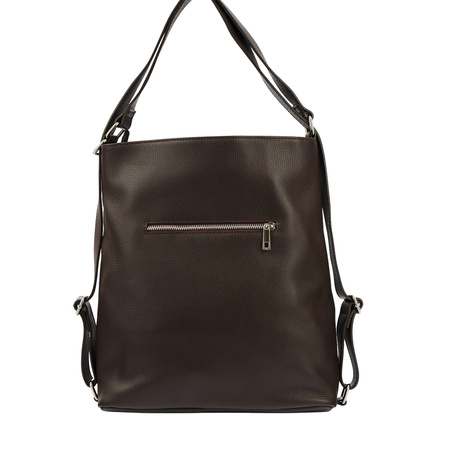 Torebka plecak z zamszem - Brązowa ciemna