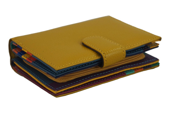 Pojemny kolorowy portfel damski - Żółty ciemny