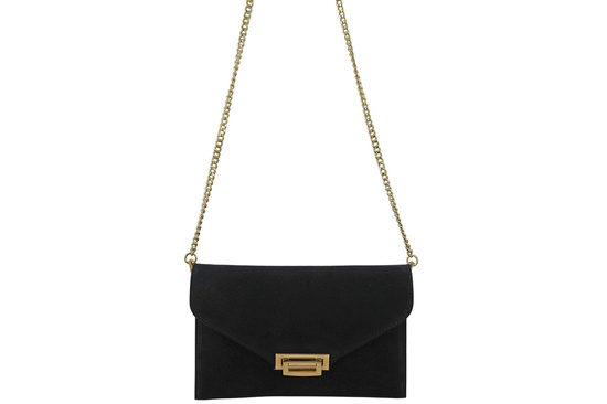 Stylowa kopertówka zamszowa Barberinis - Czarna 