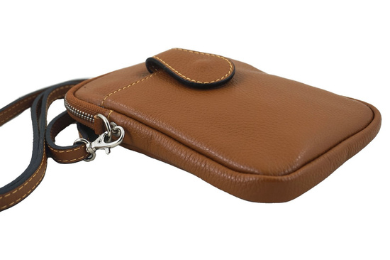 Skórzane etui na telefon - Beżowe