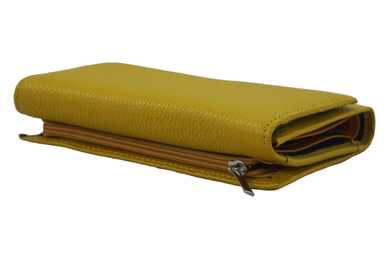 Funkcjonalny portfel damski - Żółty ciemny