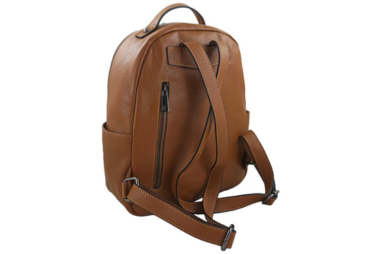 Elegancki plecak skórzany - Brązowy jasny