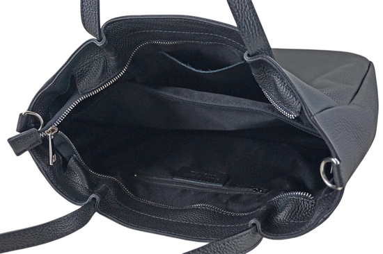 Shopperka damska skórzana Barberinis - Czarna 