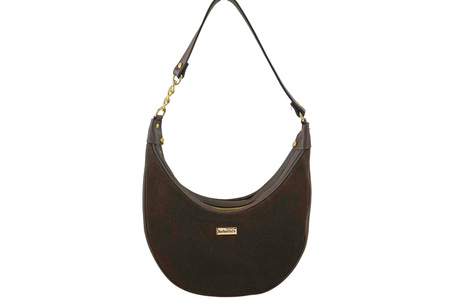 Stylowa torebka z zamszowym wykończeniem - Brązowa ciemna 