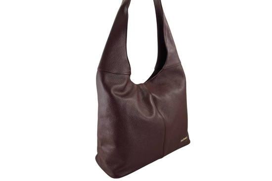 Modna torebka worek na szerokim uchwycie - Bordowa