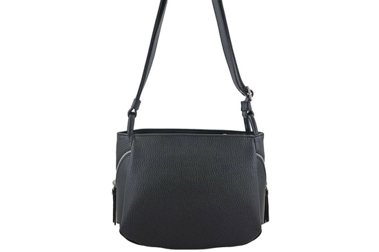 Klasyczna listonoszka skórzana - Czarna 