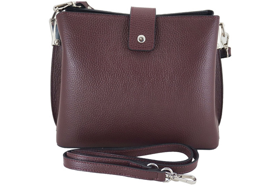 Modny kuferek skórzany damski włoski- Czarny 