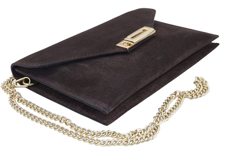 Stylowa kopertówka zamszowa Barberinis - Brązowa ciemna