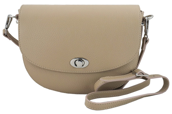 Listonoszka skórzana z ozdobnym zapięciem - Czarna