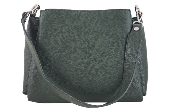 Torebka kuferek na szerokim pasku - Zielona ciemna