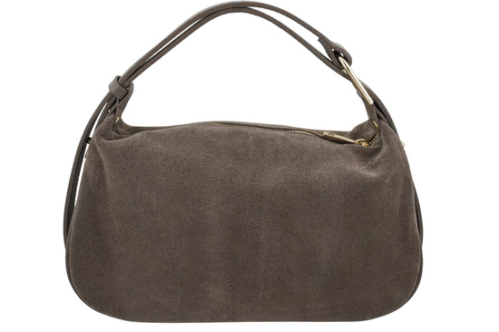 Elegancka torebka zamszowa na ramię - Beżowa ciemna 