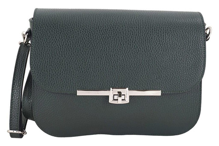 Wizytowa torebka listonoszka skórzana - Barberini's - Granatowa