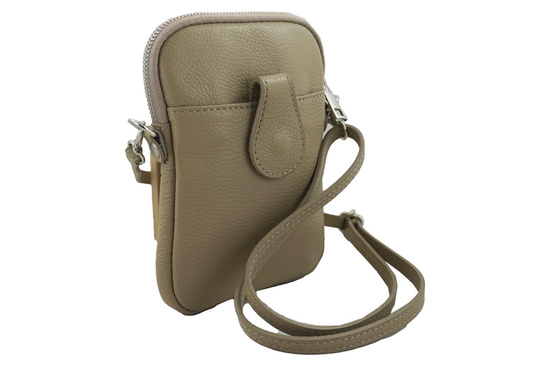 Skórzane etui na telefon - Beżowe