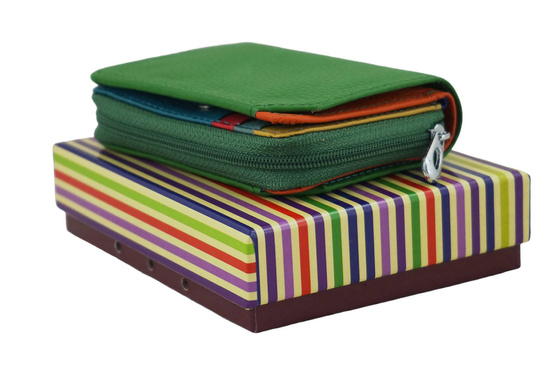 Portfel skórzany damski włoski - Zielony