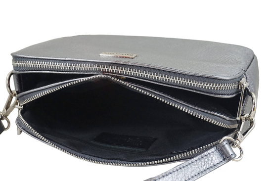 Damska torebka metalizowana - Srebrna ciemna 