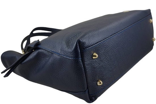 Modna shopperka damska na ramię - Granatowa 