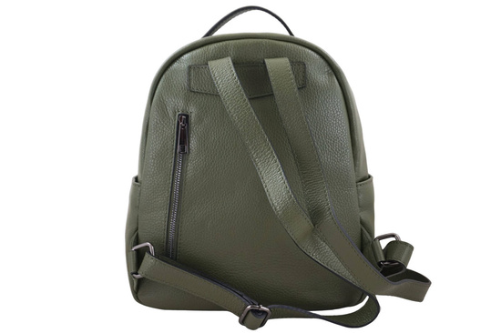 Elegancki plecak skórzany - Zielony 