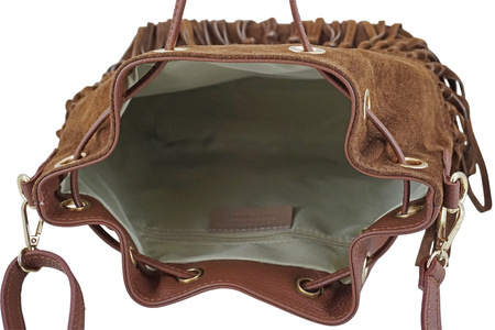 Torebka skórzana boho style - Brązowa