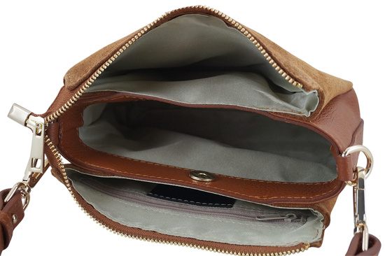 Zamszowa listonoszka damska Barberinis - Brązowa jasna 