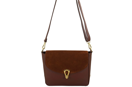 Torebka Barberinis ze złotym zapięciem - Brązowa 