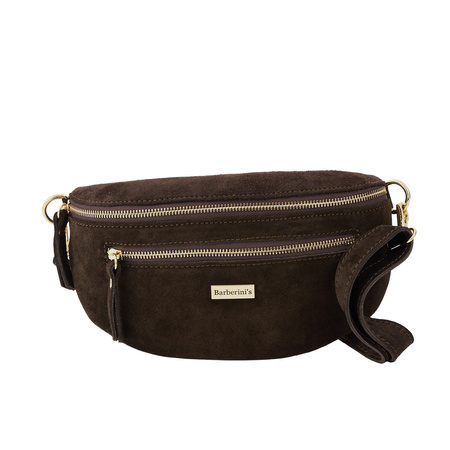 Zamszowa nerka damska Barberinis - Brązowa ciemna