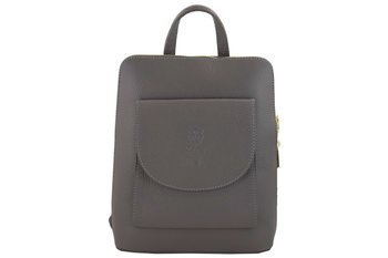 Plecak skórzany / listonoszka - Casual 2w1 - Szary