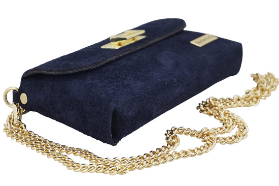Zamszowa kopertówka na łańcuszku Barberinis - Granatowa 