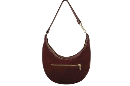 Stylowa torebka z zamszowym wykończeniem - Bordowa