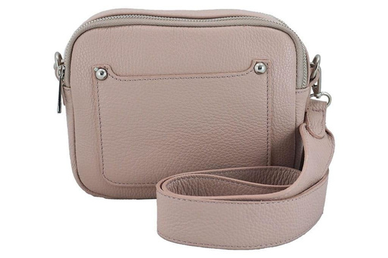 Listonoszka damska na szerokim pasku skórzana - Czerwona