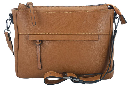 Torebka listonoszka na regulowanym pasku - Brązowa jasna