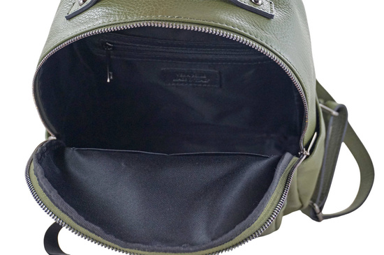 Elegancki plecak skórzany - Zielony 