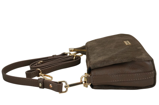 Zamszowa listonoszka damska Barberinis - Beżowa ciemna 