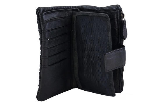 Ekskluzywny portfel z miękkiej skóry - Czarny