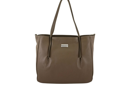 Shopperka damska skórzana Barberinis - Beżowa ciemna