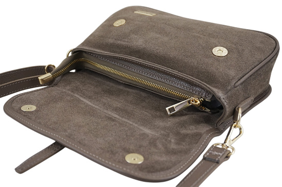 Zamszowa torebka damska Barberinis - Beżowa ciemna